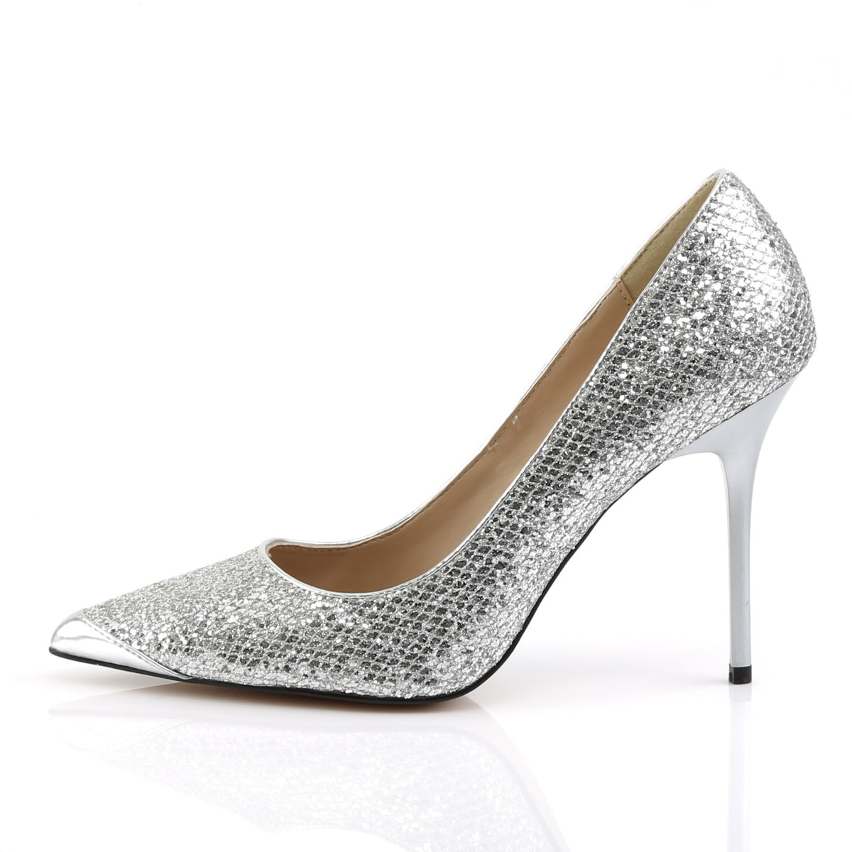 Pleaser Frauenpumpen CLASSIQUE-20 slv glittery lame stoff
