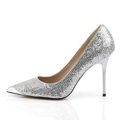 Pleaser Frauenpumpen CLASSIQUE-20 slv glittery lame stoff
