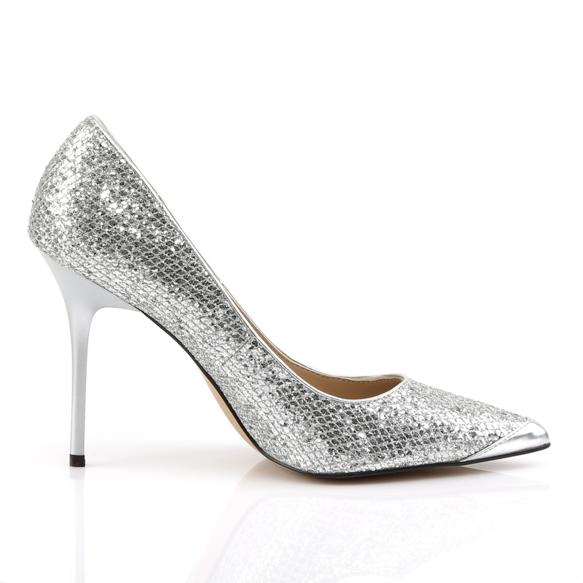 Pleaser Frauenpumpen CLASSIQUE-20 slv glittery lame stoff