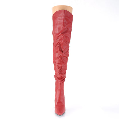 Pleaser Womens Boots. CLASSIQUE-3011 Rotes Kunstleder