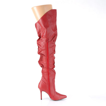 Pleaser Womens Boots. CLASSIQUE-3011 Rotes Kunstleder