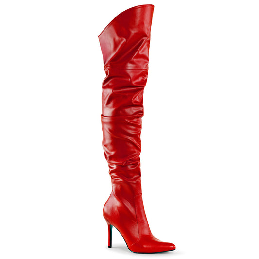 Pleaser Womens Boots. CLASSIQUE-3011 Rotes Kunstleder