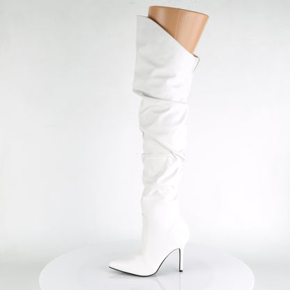 Pleaser Womens Boots. CLASSIQUE-3011 WHT FAUX Leder