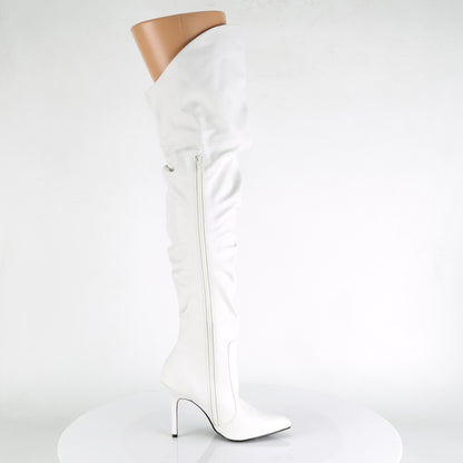 Pleaser Womens Boots. CLASSIQUE-3011 WHT FAUX Leder