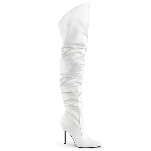 Pleaser Womens Boots. CLASSIQUE-3011 WHT FAUX Leder