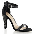 Fabulicious Frauen Sandalen CLEARLY-436 BLK Satin