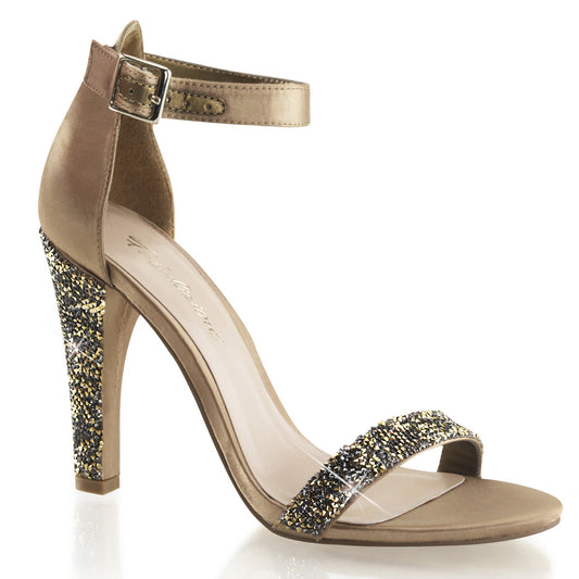 Fabulicious Damen Sandalen CLEARLY-436 bronze satin.