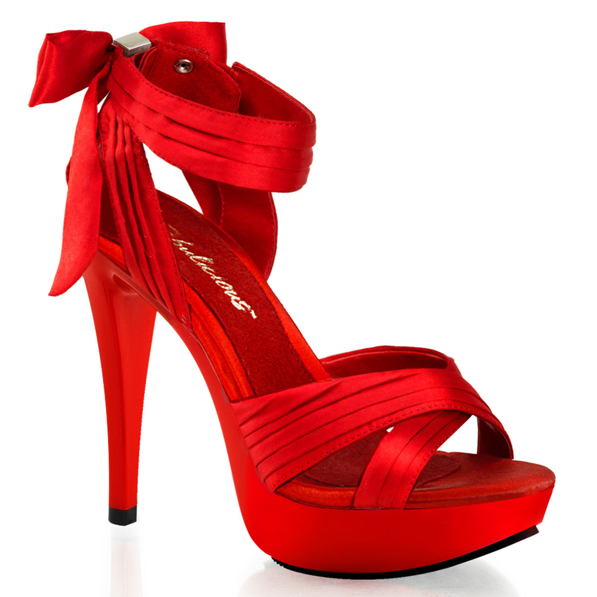 Fabulicious Damen Sandalen COCKTAIL-568 Rotes Satin / Rot