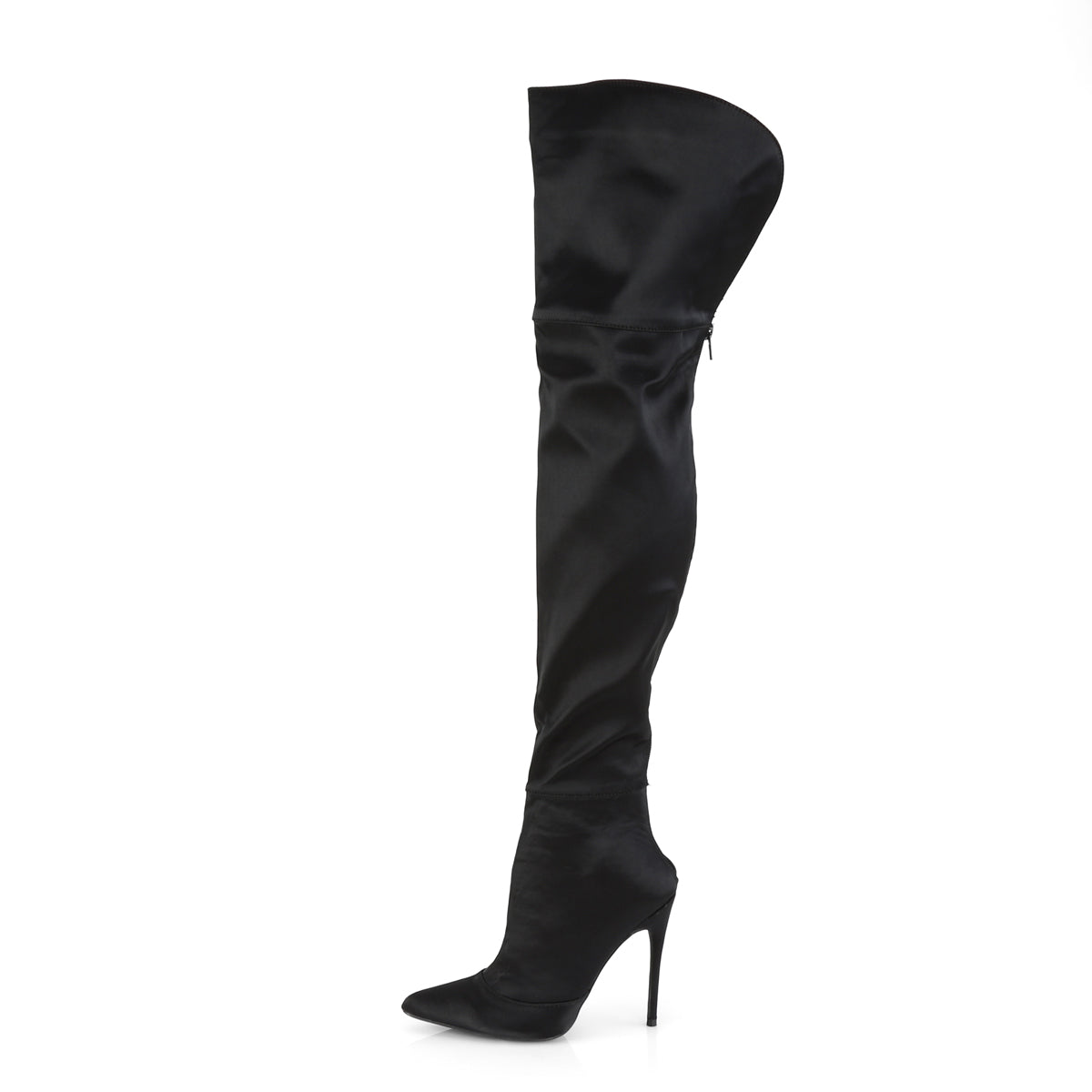 Pleaser Womens Boots COURTLY-3012 Blk Stretch Satin