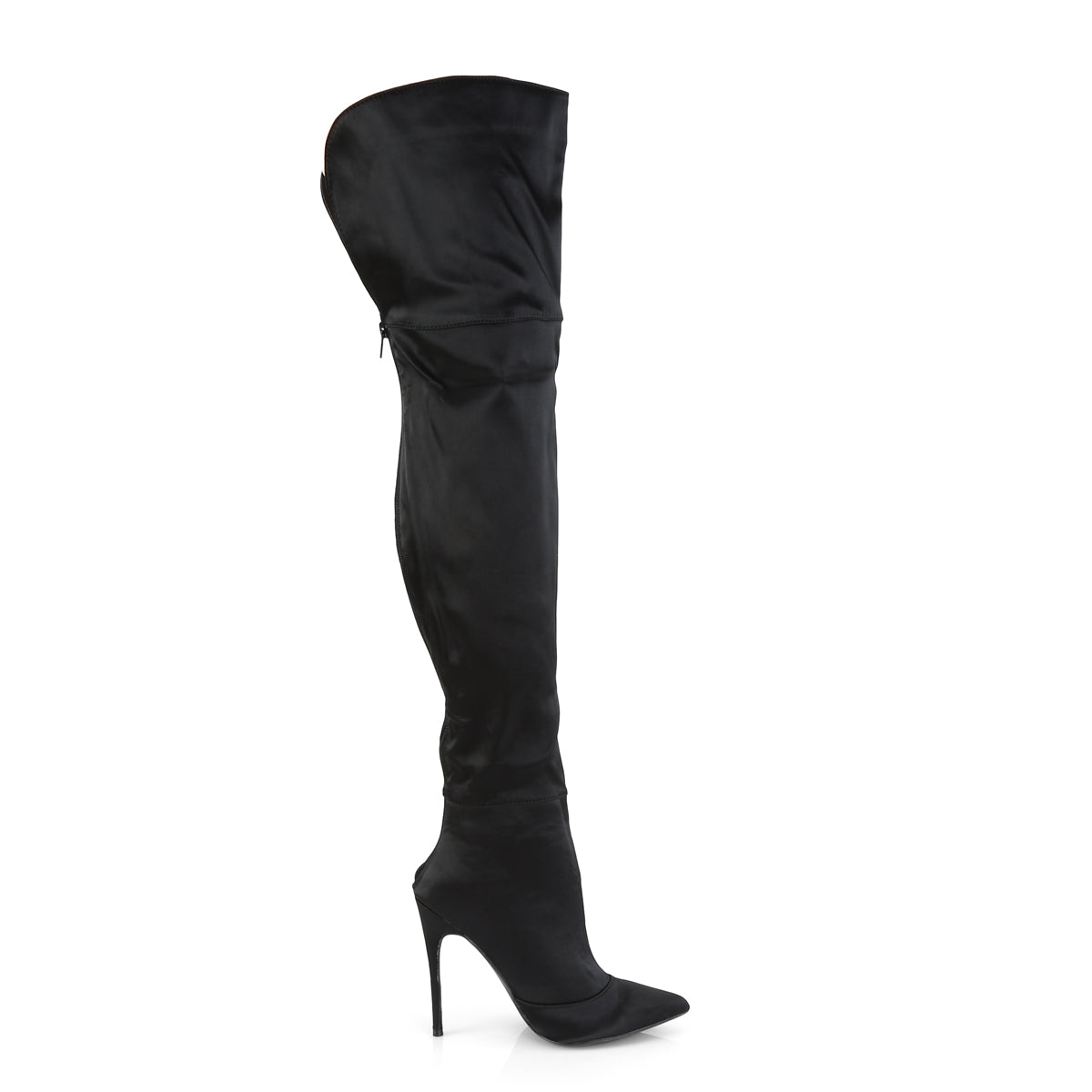 Pleaser Womens Boots. COURTLY-3012 BLK Stretch Satin
