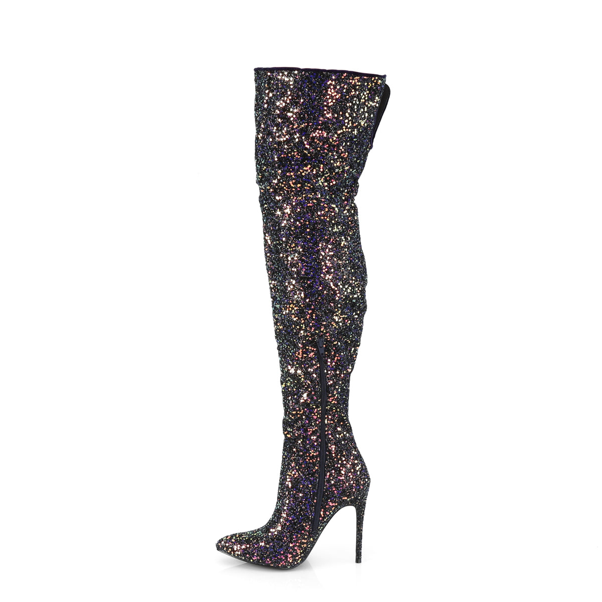 Pleaser Womens Boots. COURTLY-3015 BLK Multi Glitter