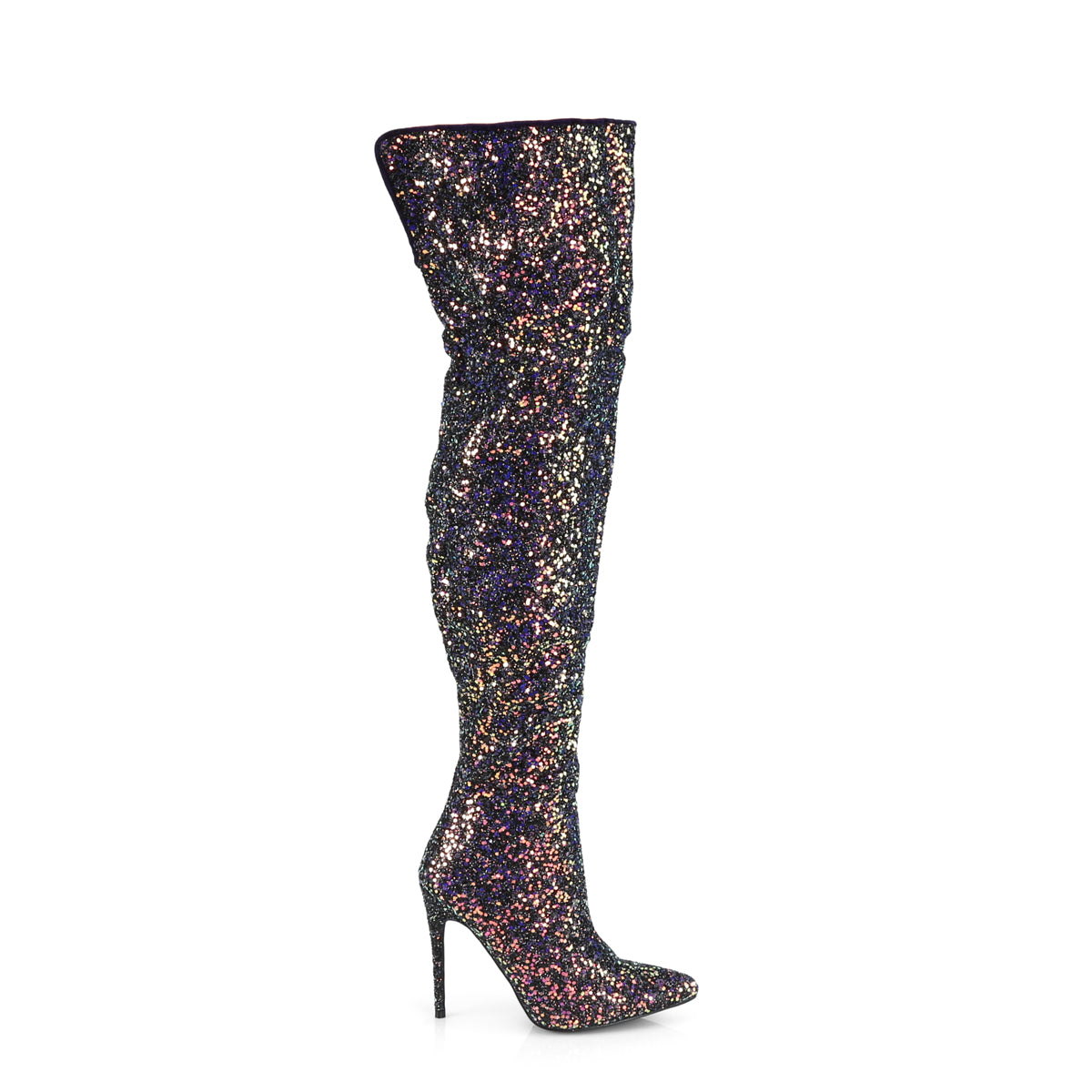 Pleaser Womens Boots. COURTLY-3015 BLK Multi Glitter