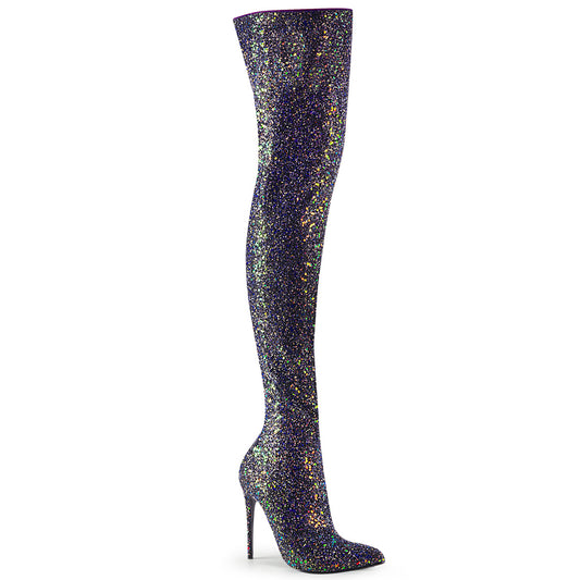 Pleaser Womens Boots. COURTLY-3015 BLK Multi Glitter