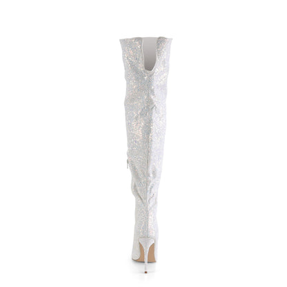 Pleaser Womens Boots. COURTLY-3015 WHT Multi Glitter