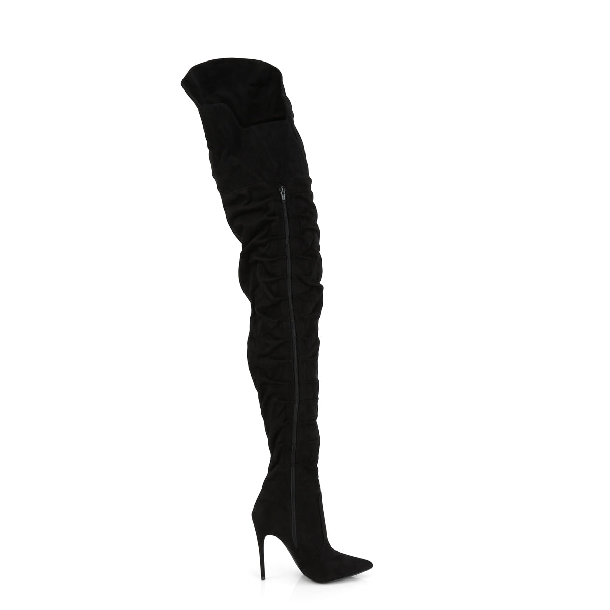 Pleaser Womens Boots. COURTLY-4017 BLK Faux Wildleder