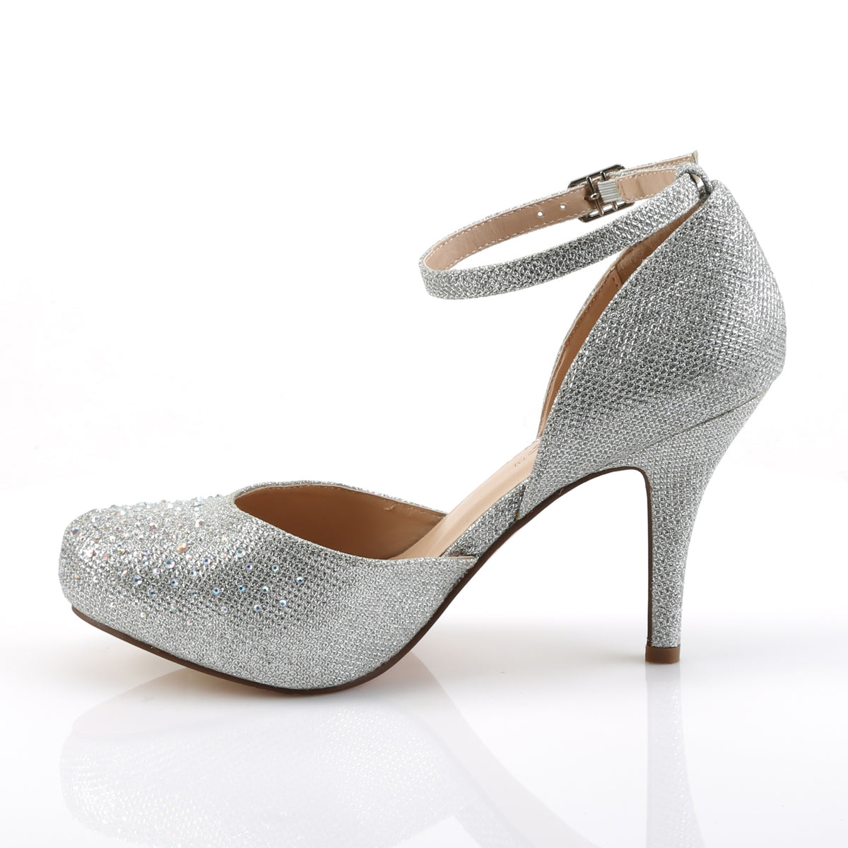 Fabulicious Damen Sandalen COVET-03 SLV Glitter Mesh Stoff