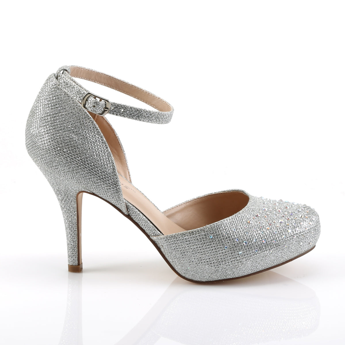 Fabulicious Damen Sandalen COVET-03 SLV Glitter Mesh Stoff