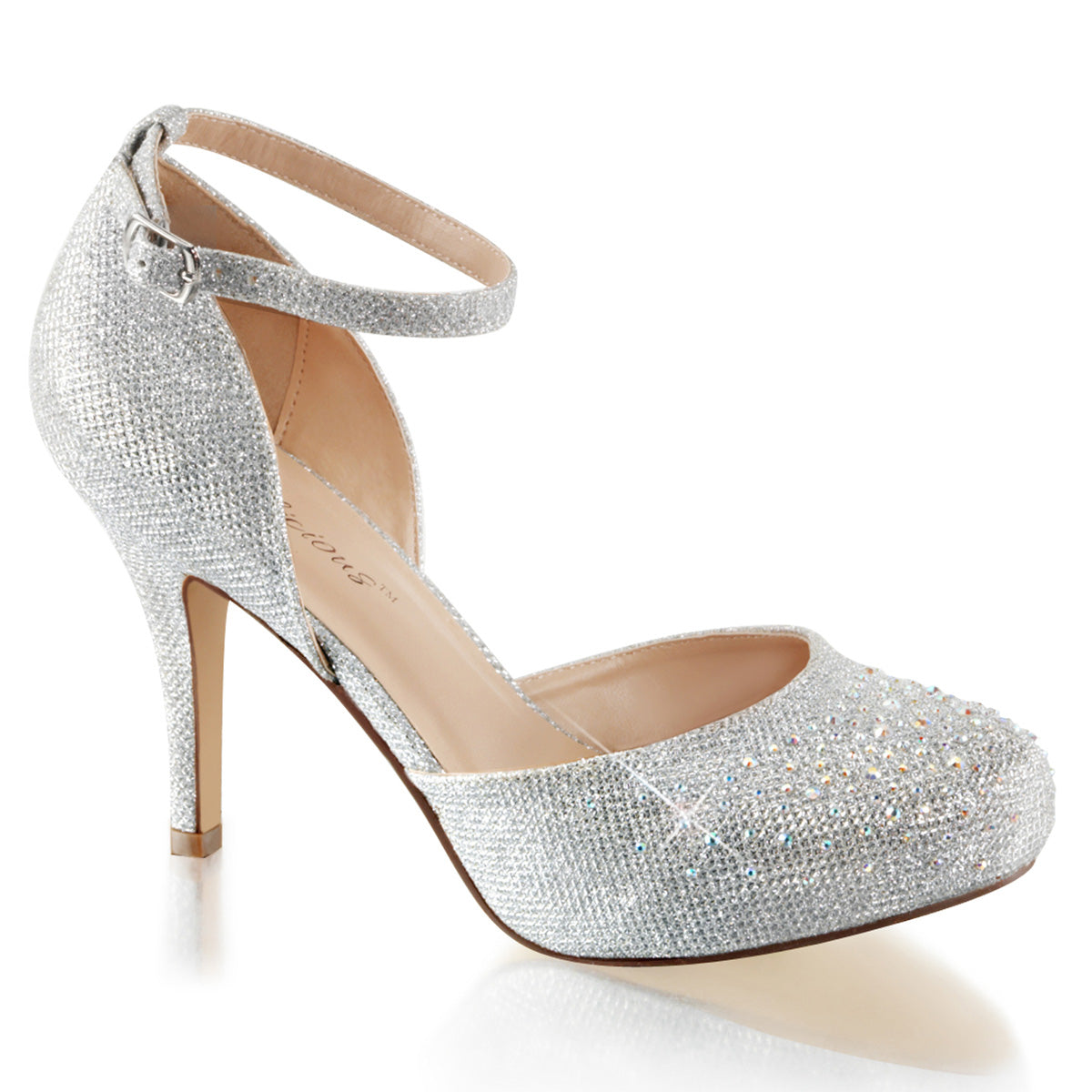 Fabulicious Damen Sandalen COVET-03 SLV Glitter Mesh Stoff
