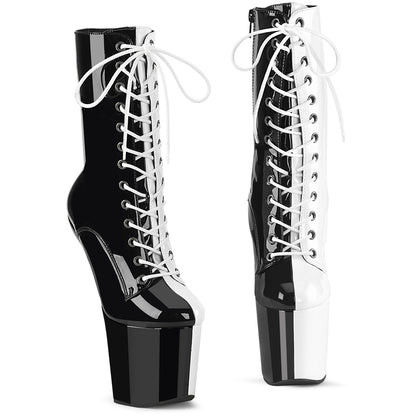 Pleaser  Stiefeletten CRAZE-1040TT BLK-WHT PAT/BLK-WHT
