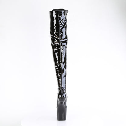 Pleaser  Stiefel CRAZE-3023 BLK PAT/BLK
