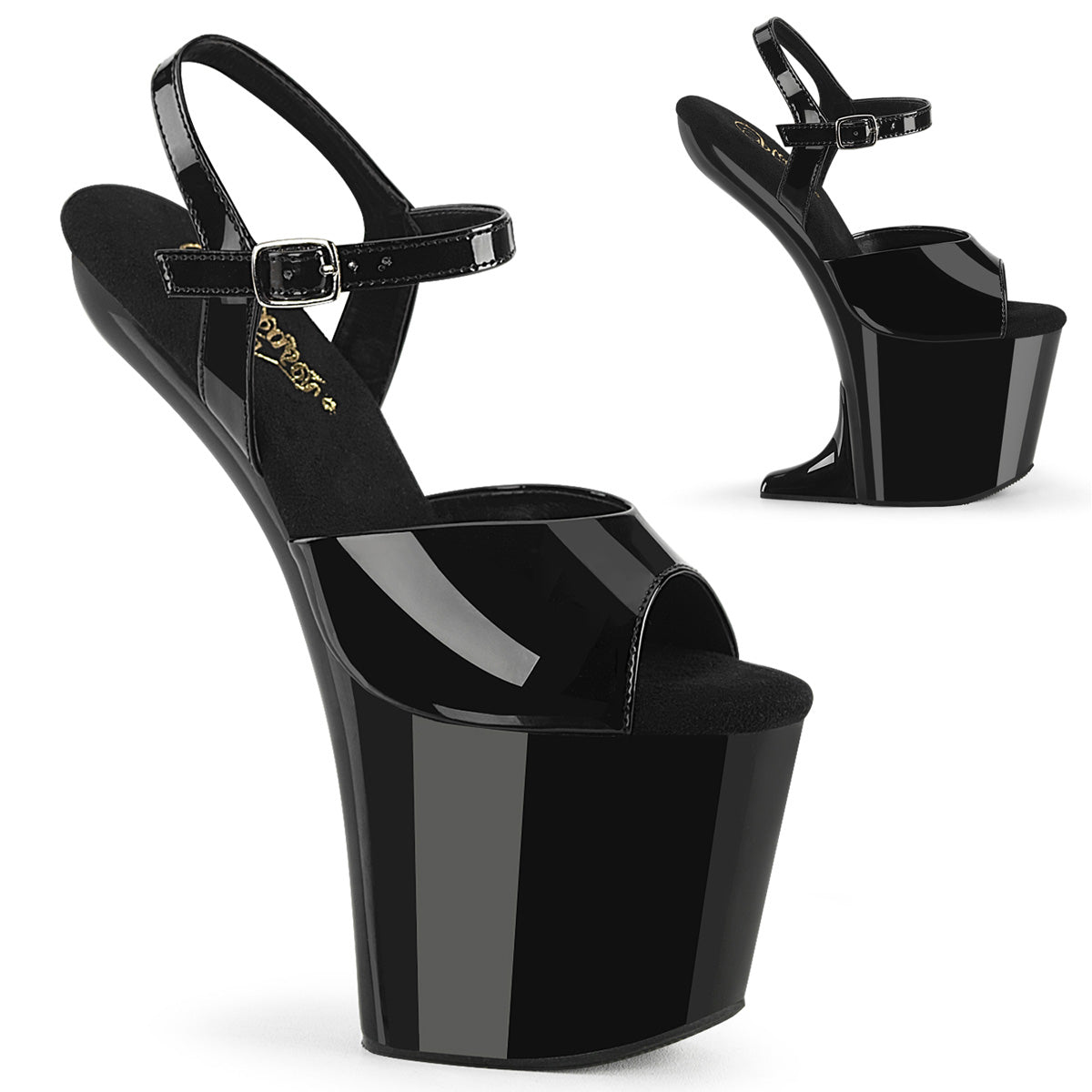 Pleaser  Sandalen CRAZE-809 blk pat/blk