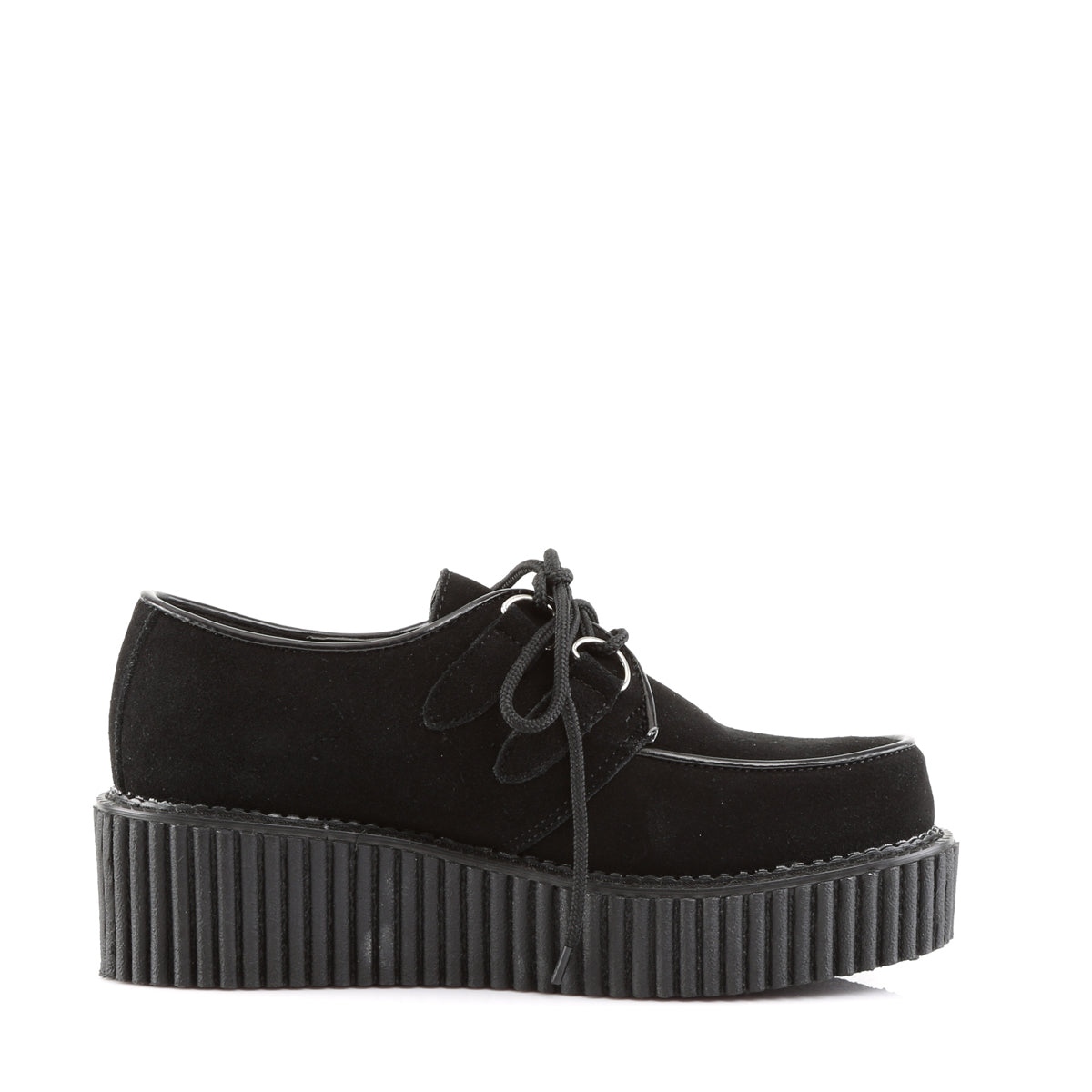 DemoniaCult Damen -Niederschuh CREEPER-101 BLK Wildleder