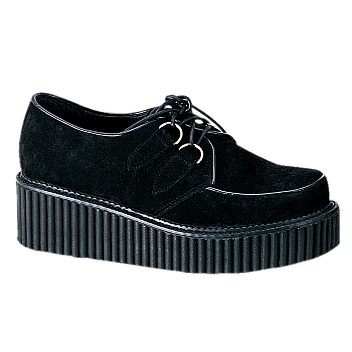 DemoniaCult Womens Low Shoe CREEPER-101 Blk Suede