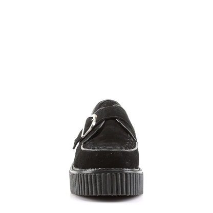 DemoniaCult Womens Low Shoe CREEPER-118 Blk Vegan Suede