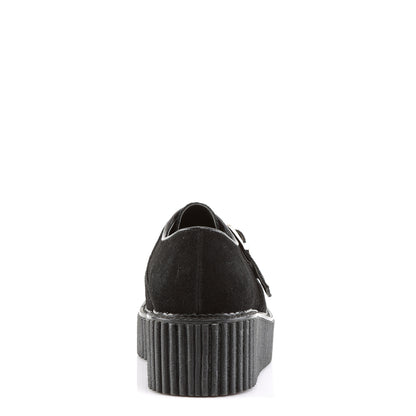 DemoniaCult Womens Low Shoe CREEPER-118 Blk Vegan Suede