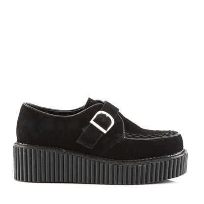 DemoniaCult Womens Low Shoe CREEPER-118 Blk Vegan Suede