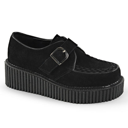 DemoniaCult Womens Low Shoe CREEPER-118 Blk Vegan Suede
