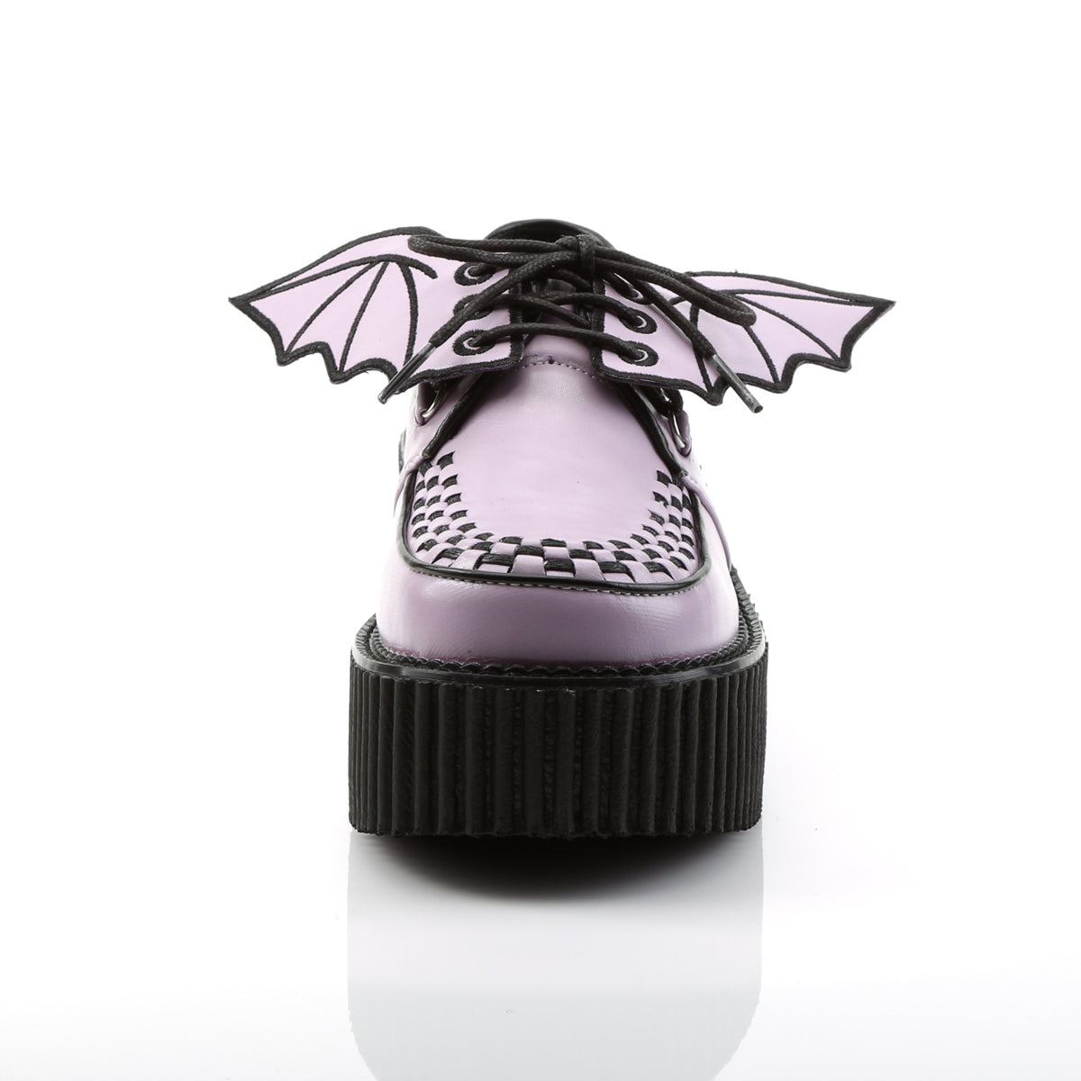 DemoniaCult Damen -Niederschuh CREEPER-205 Lavendel veganes Leder