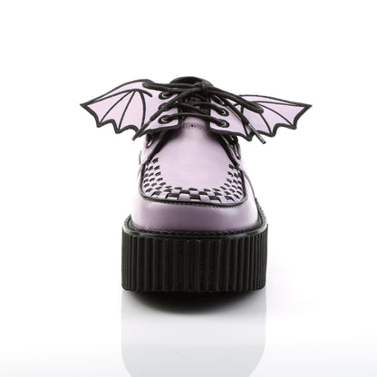 DemoniaCult Damen -Niederschuh CREEPER-205 Lavendel veganes Leder