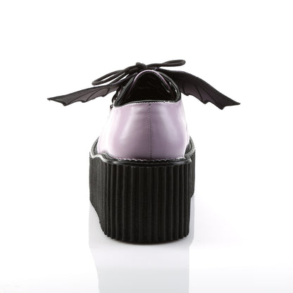 DemoniaCult Damen -Niederschuh CREEPER-205 Lavendel veganes Leder
