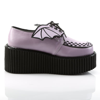 DemoniaCult Damen -Niederschuh CREEPER-205 Lavendel veganes Leder