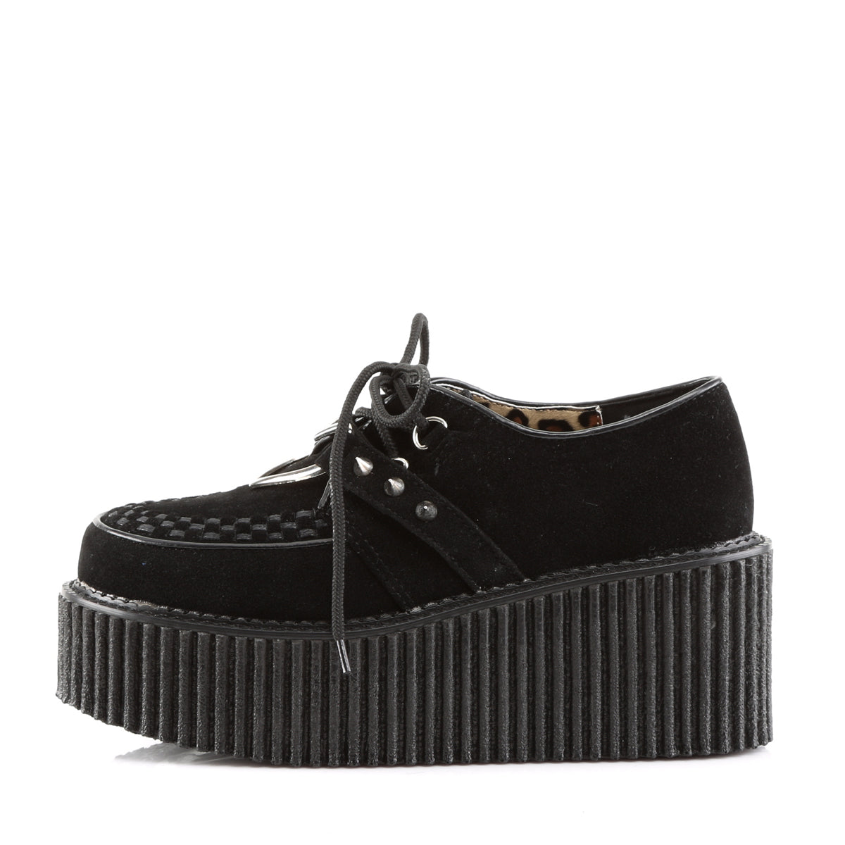 DemoniaCult Damen -Niederschuh CREEPER-206 BLK Vegan Wildleder-Vegan-Leder
