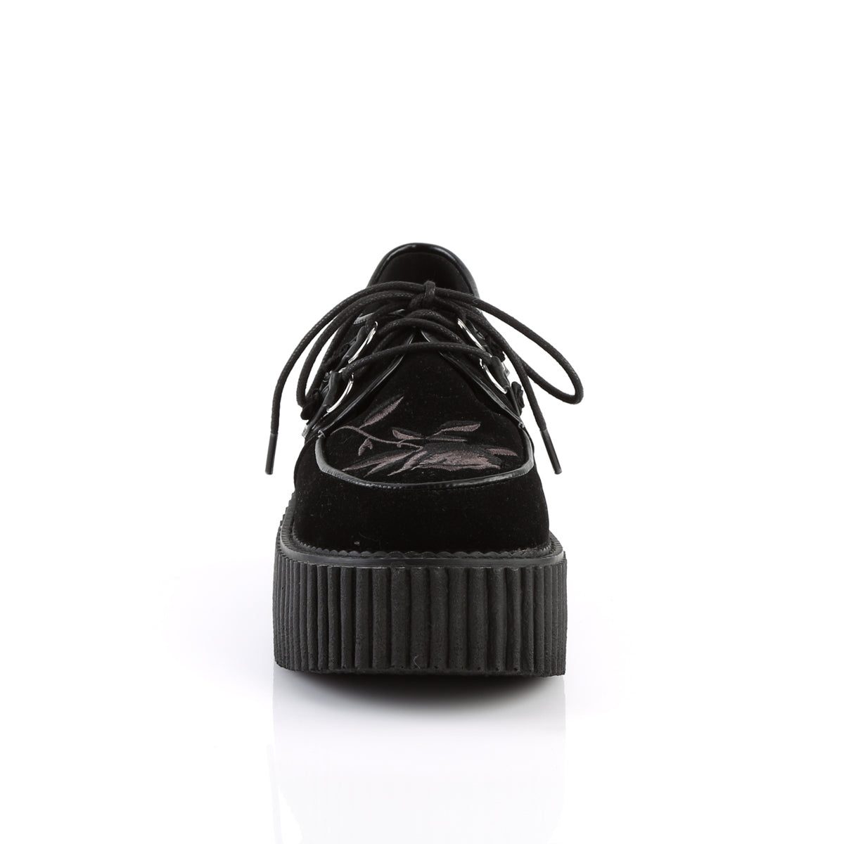 DemoniaCult Damen -Niederschuh CREEPER-219 BLK Velvet