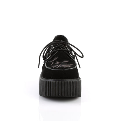 DemoniaCult Damen -Niederschuh CREEPER-219 BLK Velvet