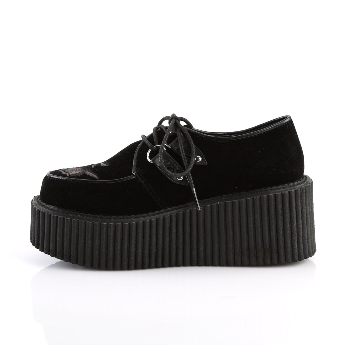 DemoniaCult Damen -Niederschuh CREEPER-219 BLK Velvet