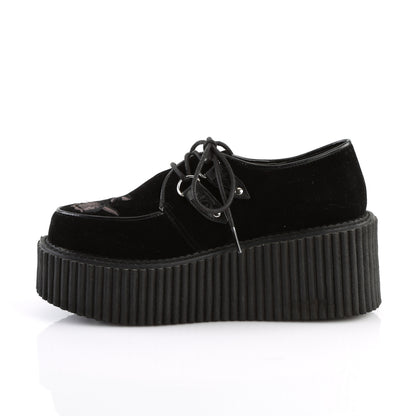 DemoniaCult Damen -Niederschuh CREEPER-219 BLK Velvet