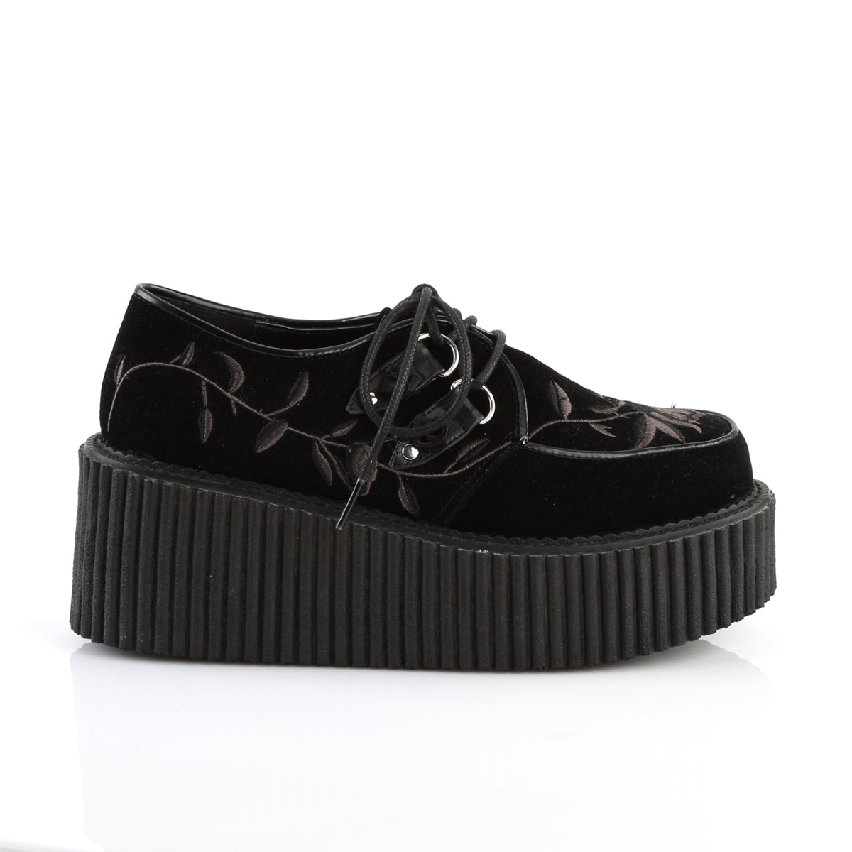 DemoniaCult Damen -Niederschuh CREEPER-219 BLK Velvet