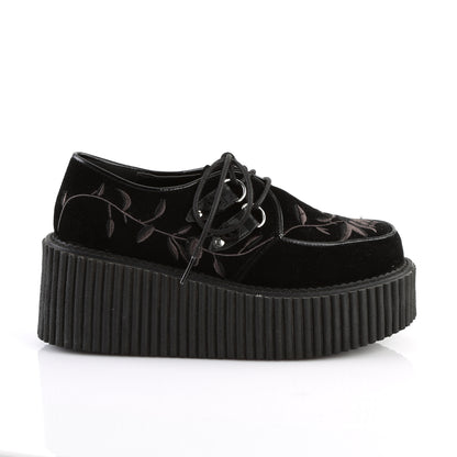 DemoniaCult Damen -Niederschuh CREEPER-219 BLK Velvet