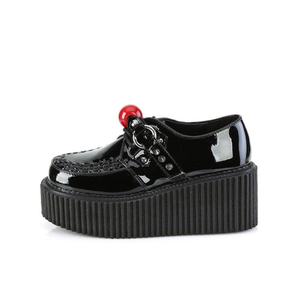 DemoniaCult Damen -Niederschuh CREEPER-222 BLK Pat