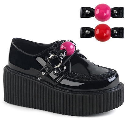 DemoniaCult Damen -Niederschuh CREEPER-222 BLK Pat