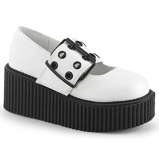 DemoniaCult  Niederschuh CREEPER-230 WHT veganes Leder