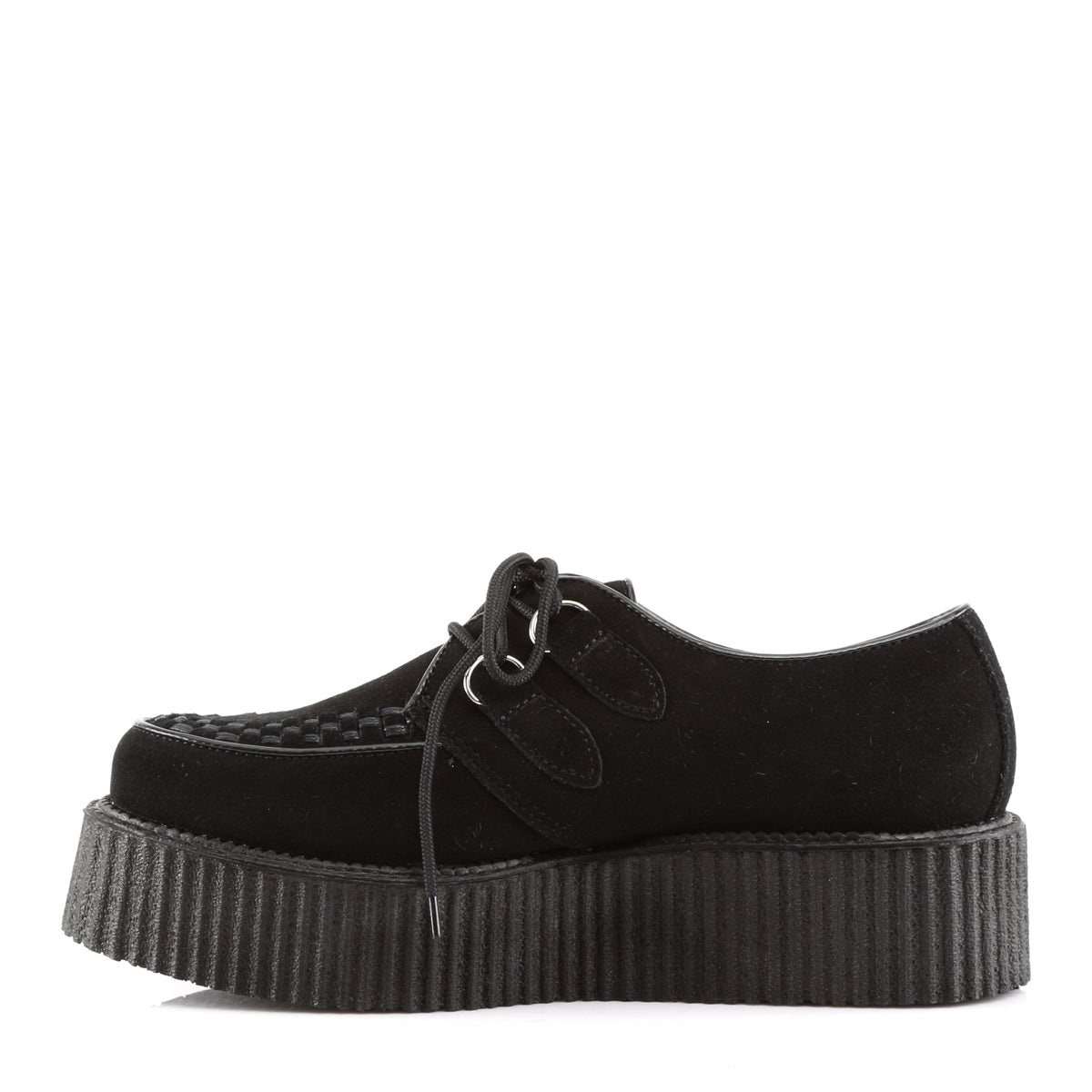 DemoniaCult Herren -Niederschuh CREEPER-402s blk Wildleder