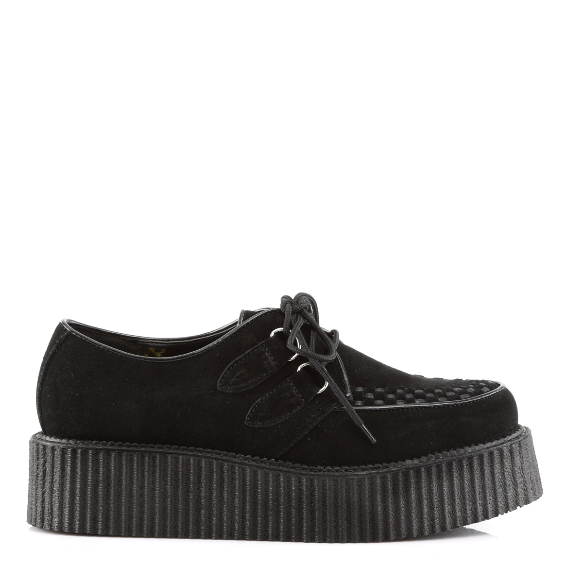 DemoniaCult Herren -Niederschuh CREEPER-402s blk Wildleder