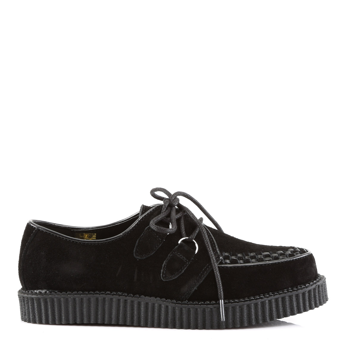 DemoniaCult Herren -Niederschuh CREEPER-602s blk Wildleder