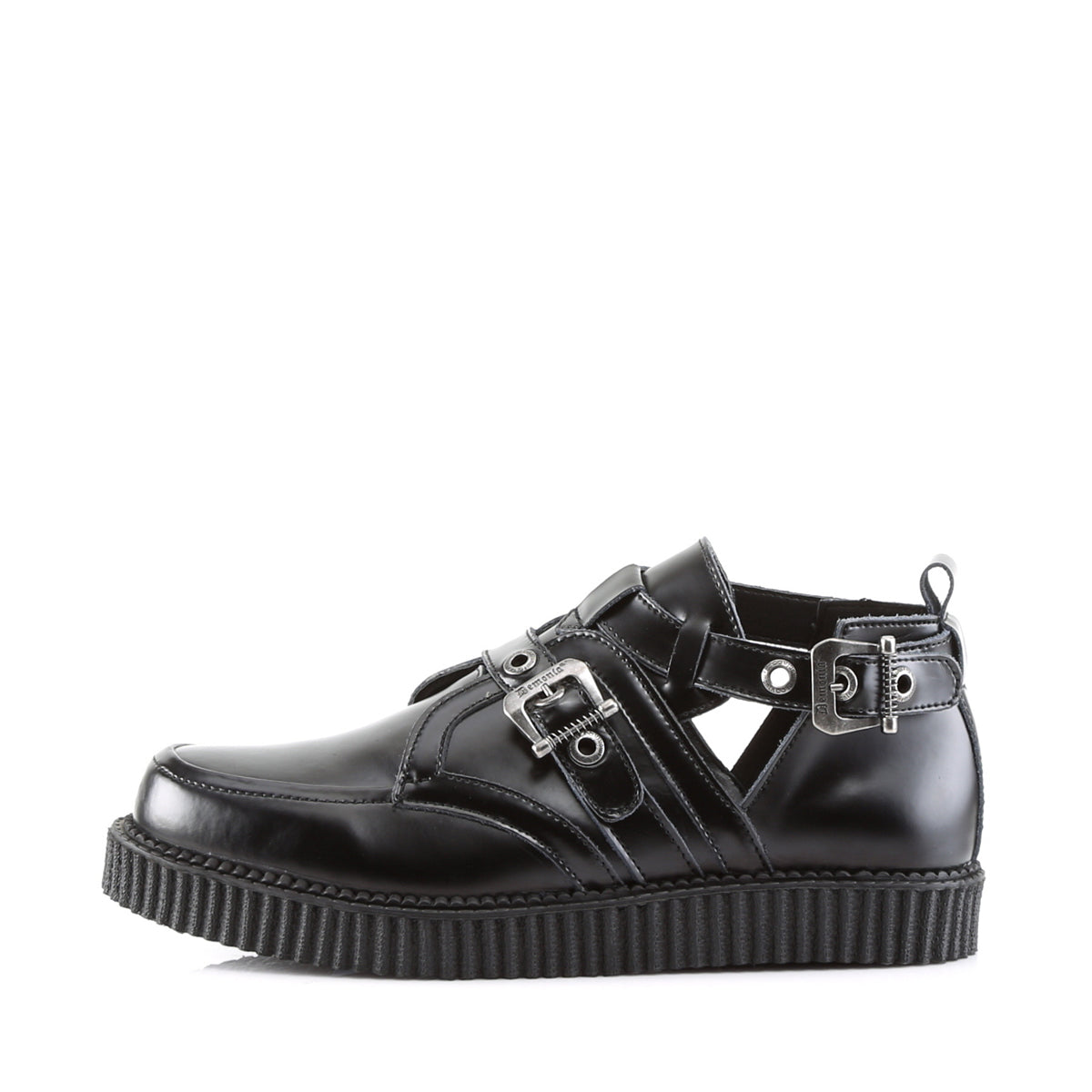DemoniaCult Mens Low Shoe CREEPER-615 Blk Leather