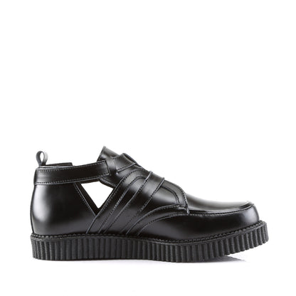 DemoniaCult Mens Low Shoe CREEPER-615 Blk Leather